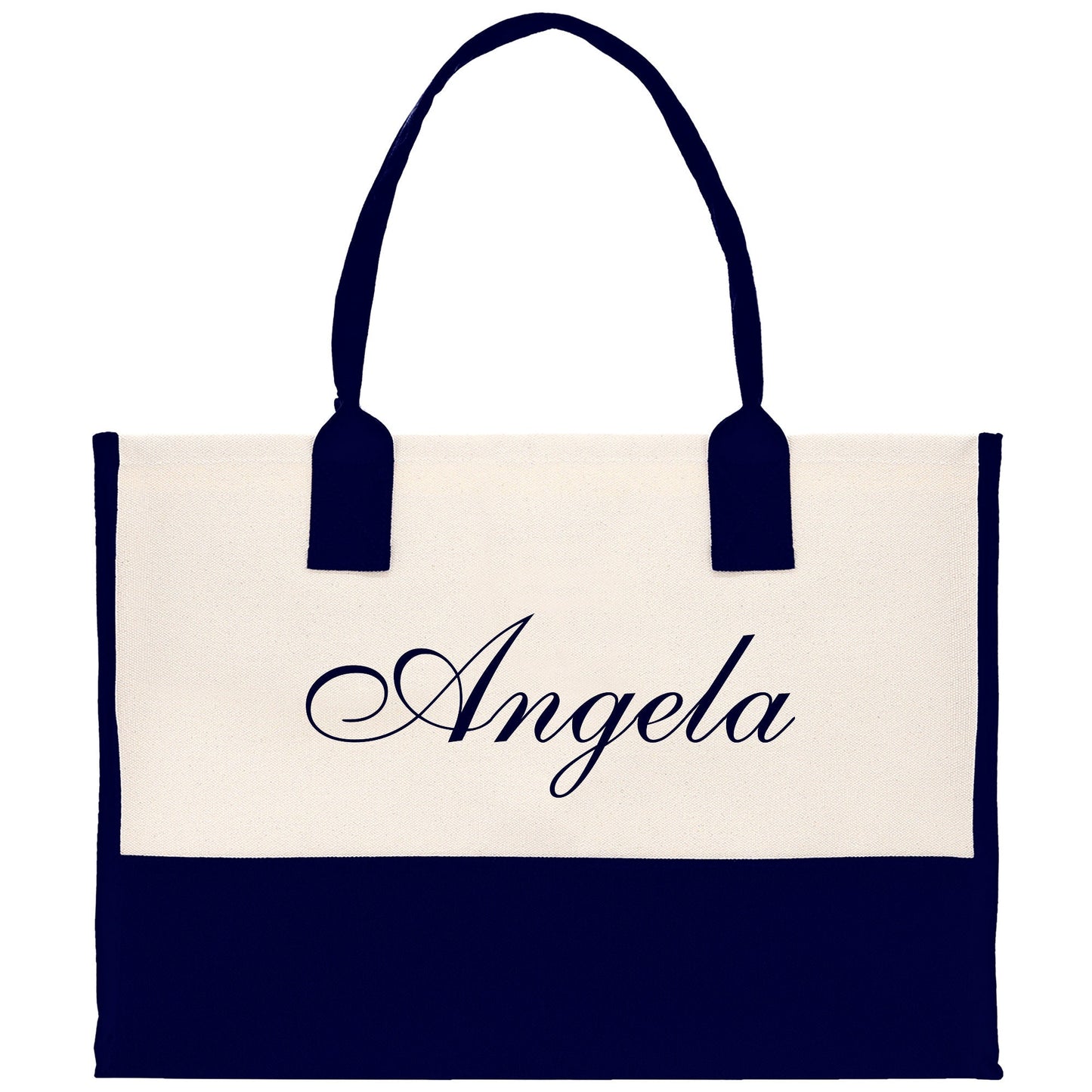 Monogram and Personalized Name Cotton Canvas Tote Bag Initial Tote Bag Letter Tote Bag Birthday Gift Bag Beach Bag Custom Monogrammed Bag