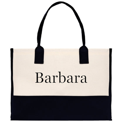 Monogram and Personalized Name Cotton Canvas Tote Bag Initial Tote Bag Letter Tote Bag Birthday Gift Bag Beach Bag Custom Monogrammed Bag