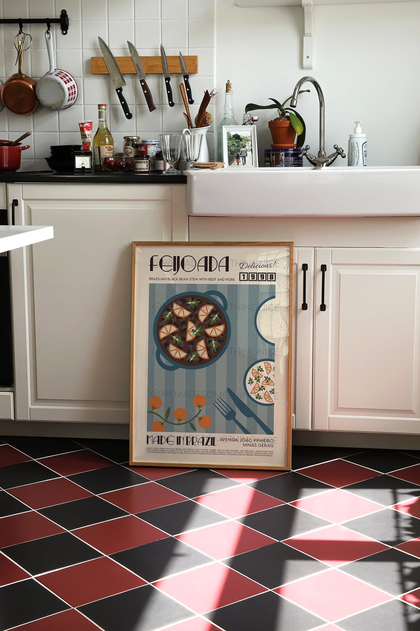Portuguese Feijoada Poster, Food Print, Modern Kitchen Decor, Retro Poster, Pop Art, Kitchen Art, Exhibition Poster, Housewarming