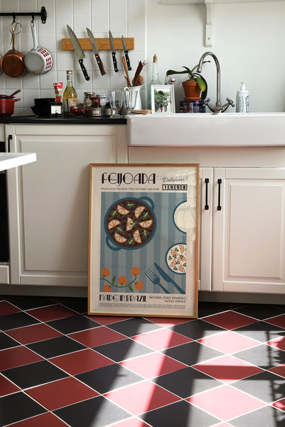 Portuguese Feijoada Poster, Food Print, Modern Kitchen Decor, Retro Poster, Pop Art, Kitchen Art, Exhibition Poster, Housewarming