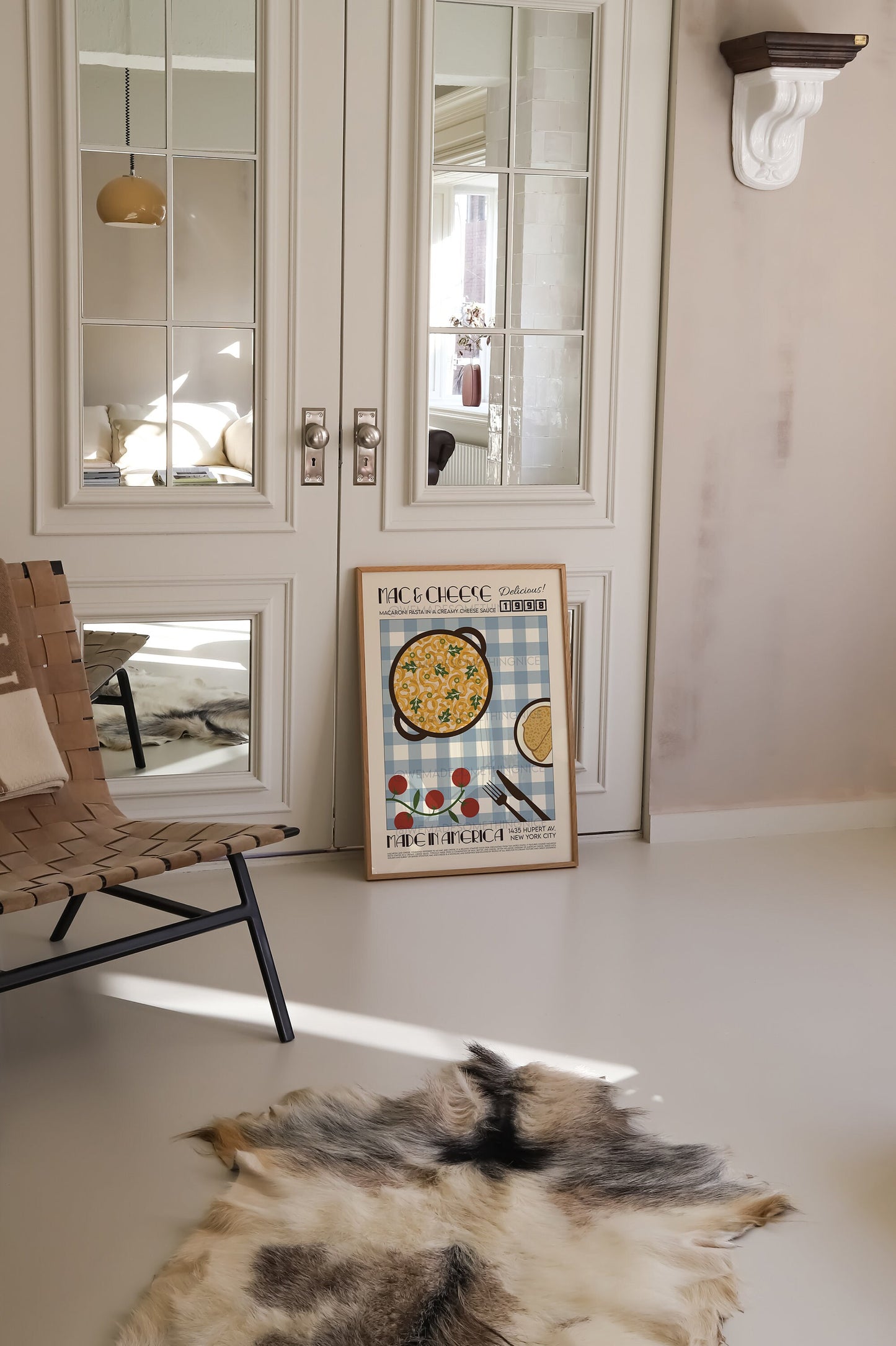 Mac & Cheese Poster, Kitchen Art, Kitchen Poster, Food Poster, Modern Kitchen Decor, Illustration, Pasta, Food, Retro Wall Art