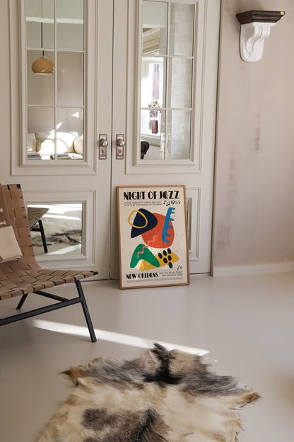 New Orleans Jazz Poster, Music Print, DJ, Music Poster, Kitchen Art, Music Lover, Lyrics Poster, Wall Art, Home Decor, Mid Century Modern