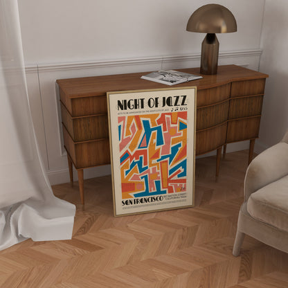 San Francisco Jazz Poster, Music Print, Music Poster, Kitchen Art, Music Lover, Lyrics Poster, Wall Art, Home Decor, Mid Century Modern