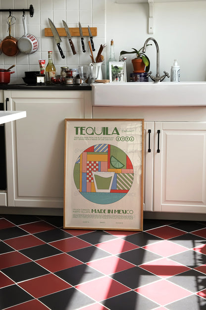Tequila Print, Kitchen Poster, Kitchen Print, Retro Print, Kitchen Decor, Cocktail Print, Housewarming, Boho Bedroom, Mid Century Modern