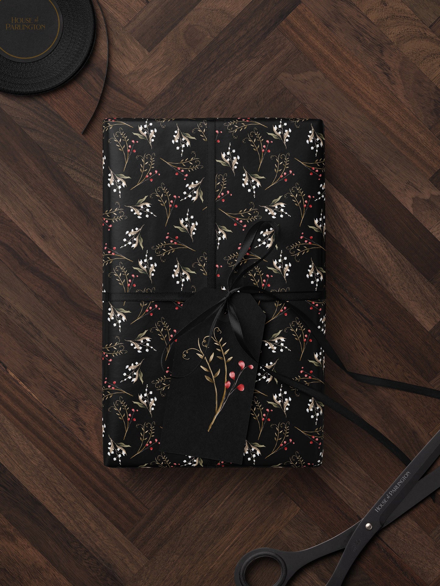 Floral Gift Wrap Botanical Flower Print Wrapping Paper Pattern Botanical Print Gift Wrap Wedding Wrapping Paper Roll Elegant Gift Wrap