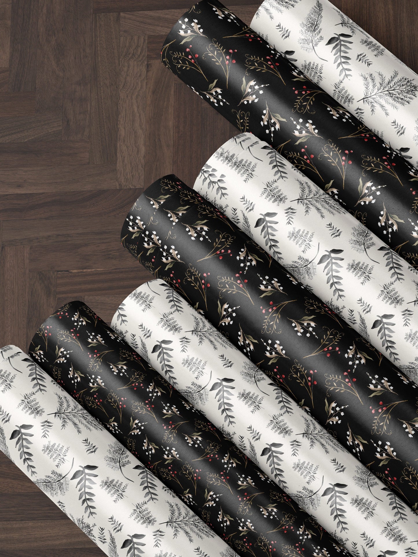 Floral Gift Wrap Botanical Flower Print Wrapping Paper Pattern Botanical Print Gift Wrap Wedding Wrapping Paper Roll Elegant Gift Wrap
