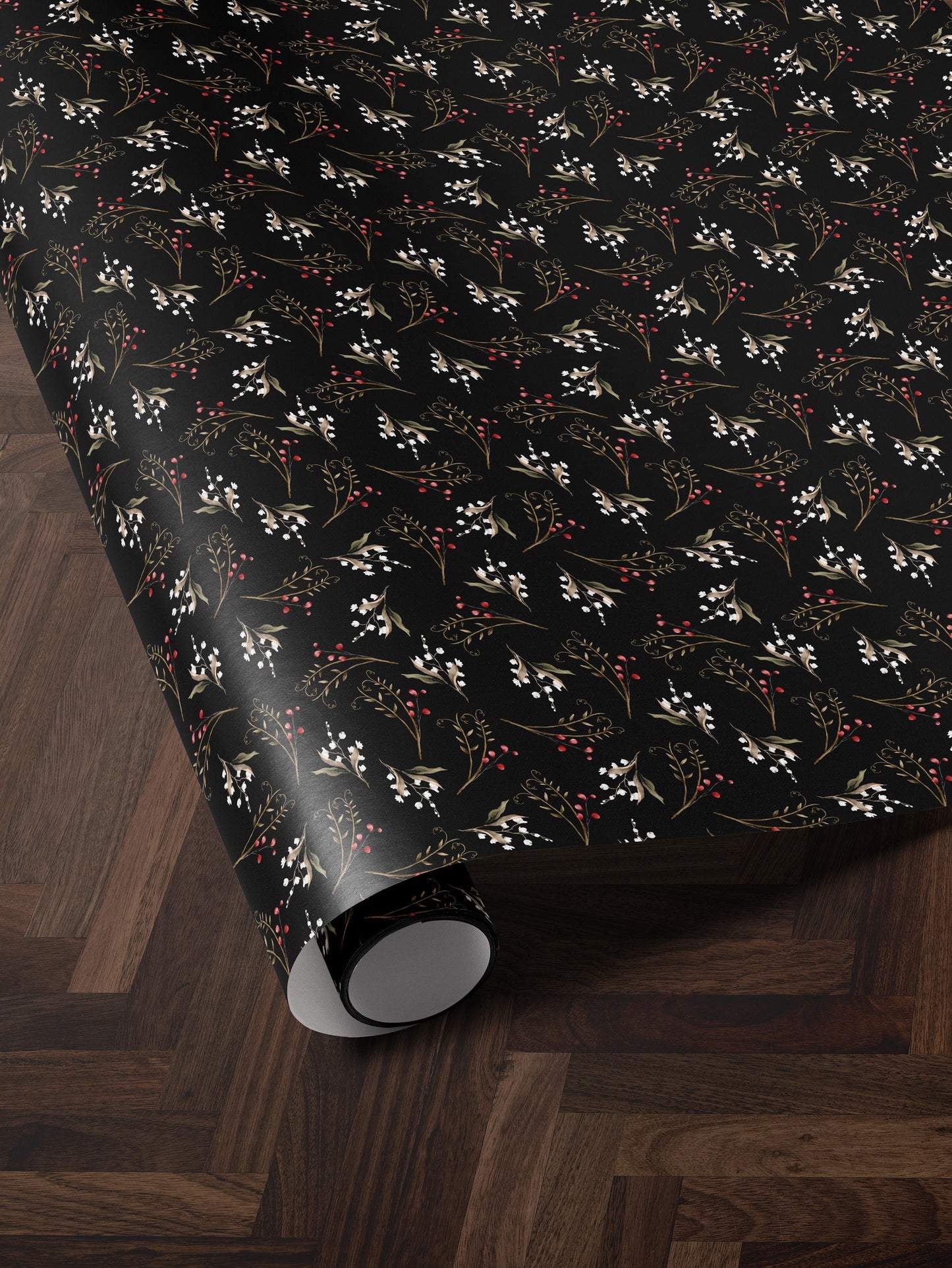 Floral Gift Wrap Botanical Flower Print Wrapping Paper Pattern Botanical Print Gift Wrap Wedding Wrapping Paper Roll Elegant Gift Wrap