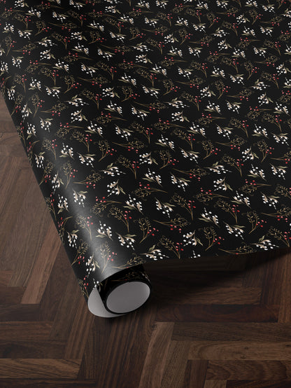 Floral Gift Wrap Botanical Flower Print Wrapping Paper Pattern Botanical Print Gift Wrap Wedding Wrapping Paper Roll Elegant Gift Wrap
