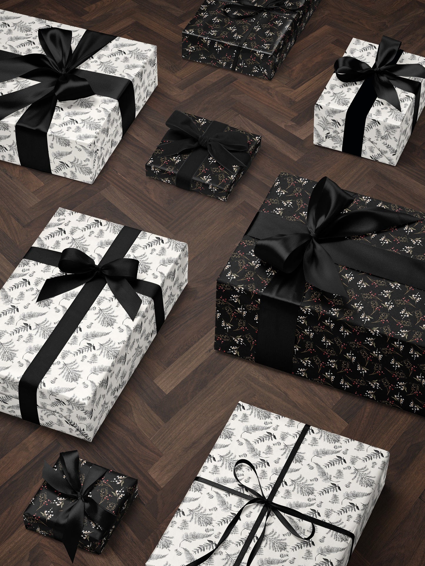 Floral Gift Wrap Botanical Flower Print Wrapping Paper Pattern Botanical Print Gift Wrap Wedding Wrapping Paper Roll Elegant Gift Wrap