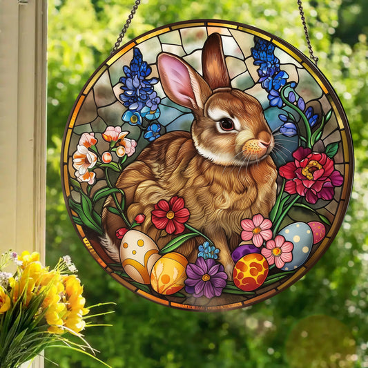 Easter Bunny: Stained Glass Style Window Hanging