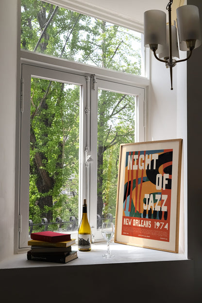 New Orleans Jazz Poster, Music Print, Music Poster, Kitchen Art, Music Lover, Lyrics Poster, Wall Art, Home Decor, Mid Century Modern