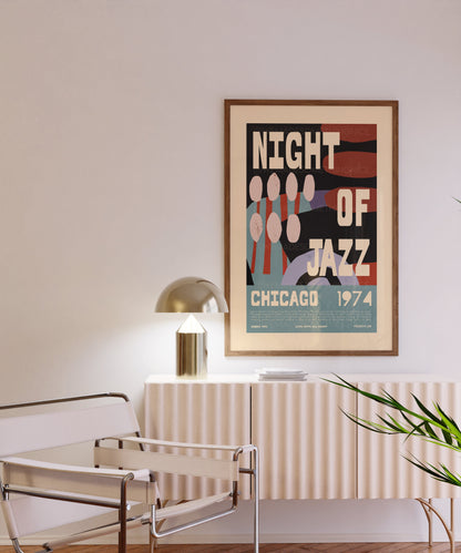 Jazz Poster, Music Poster, Music Print, Kitchen Art, Music Lover, Lyrics Poster, Wall Art, Home Decor, Mid Century Modern
