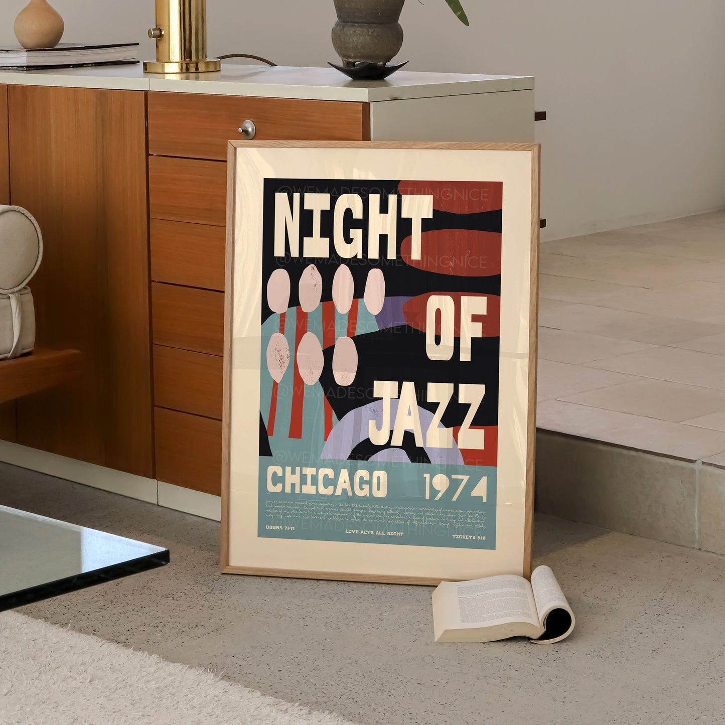 Jazz Poster, Music Poster, Music Print, Kitchen Art, Music Lover, Lyrics Poster, Wall Art, Home Decor, Mid Century Modern