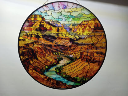 Grand Canyon: Stained Glass Style Window Hanging