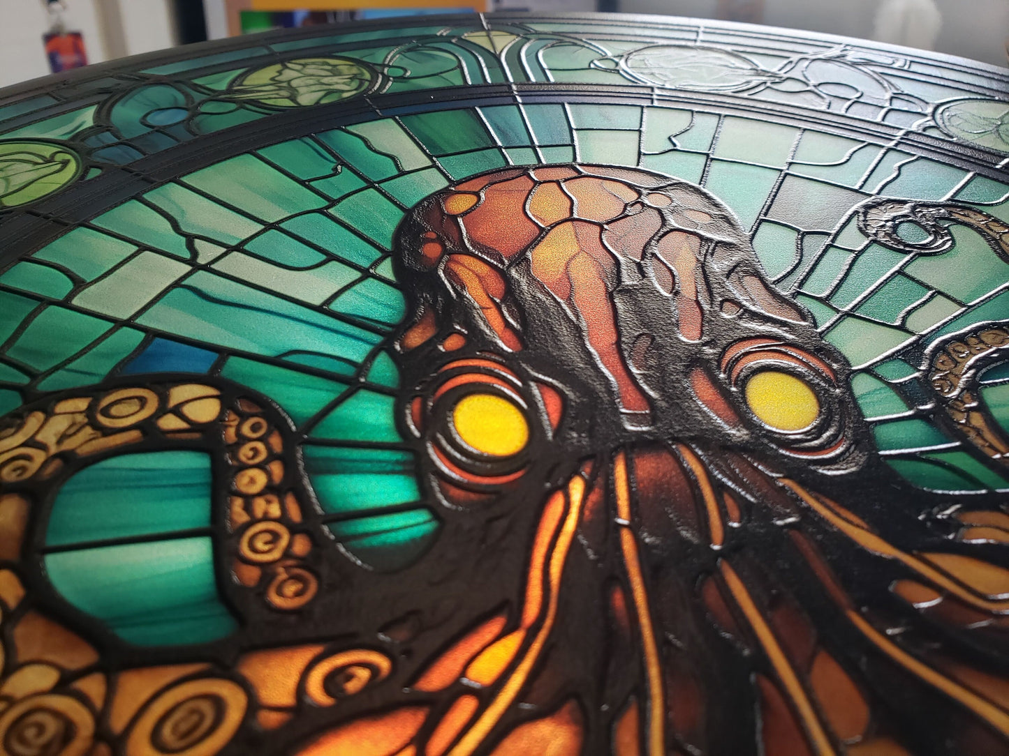 Octopus: Stained Glass Style Window Hanging Made With Real Glass
