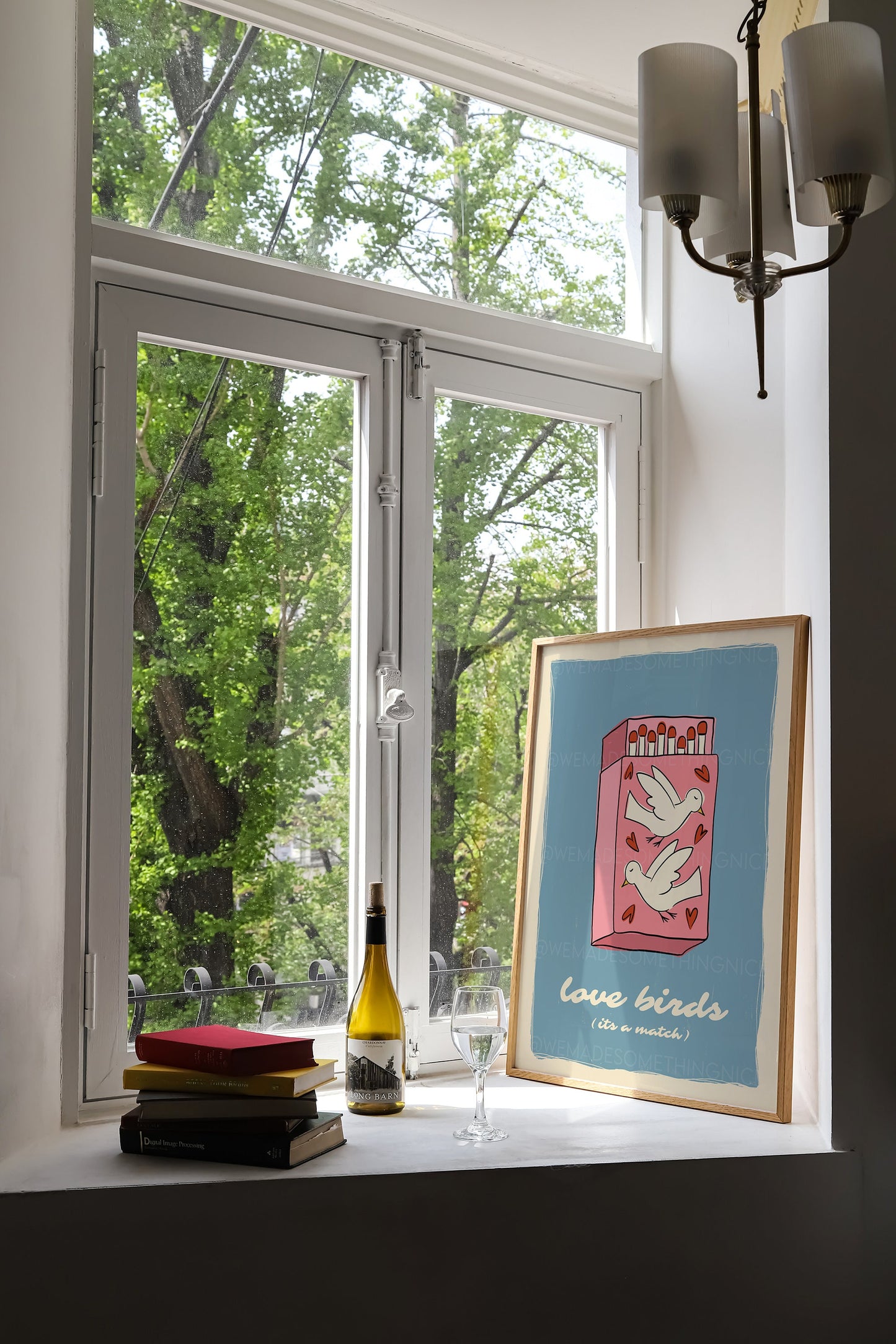 Love Birds Poster, Matchbox Poster, Trendy Wall Art, Apartment Decor, Retro Wall Art, Coquette Room Decor, Pink Wall Art, Pink Bow Print