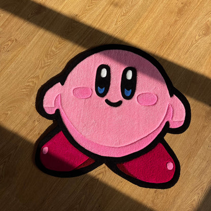 Pink Handmade Tufted Rug Featuring a Cute Cartoon Character - Perfect Birthday Gift for Girls, Kids, Siblings, Friends and Cartoon Lovers
