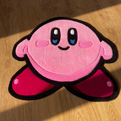 Pink Handmade Tufted Rug Featuring a Cute Cartoon Character - Perfect Birthday Gift for Girls, Kids, Siblings, Friends and Cartoon Lovers