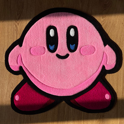 Pink Handmade Tufted Rug Featuring a Cute Cartoon Character - Perfect Birthday Gift for Girls, Kids, Siblings, Friends and Cartoon Lovers