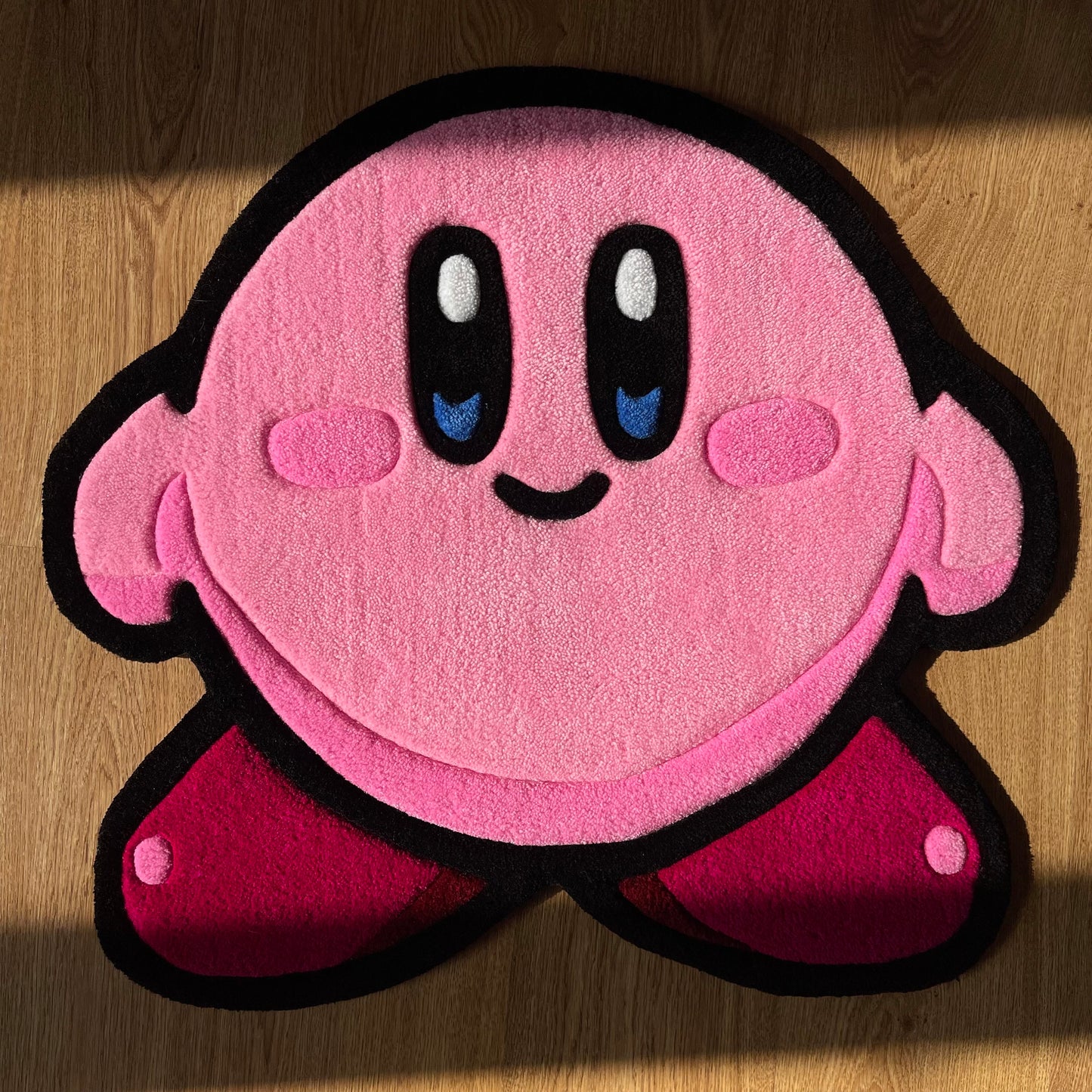 Pink Handmade Tufted Rug Featuring a Cute Cartoon Character - Perfect Birthday Gift for Girls, Kids, Siblings, Friends and Cartoon Lovers