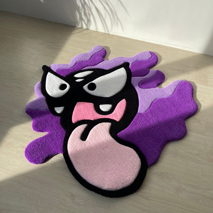 Custom Tufted Cartoon Rug: Anime Gamer Decor, Playful Ghost Design