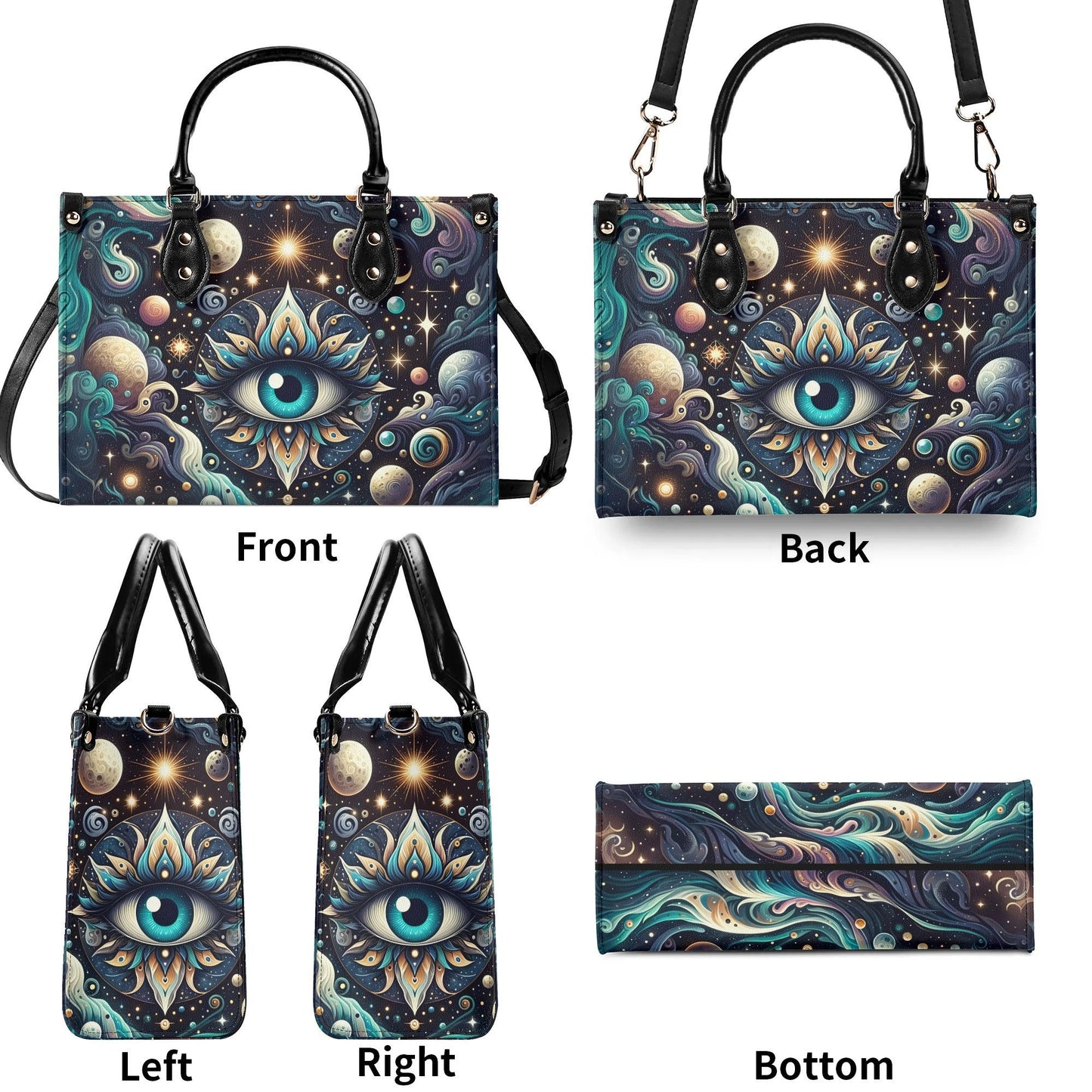 Third Eye Mystical Handbag. Trendy Handbag, Waterproof PU Leather Handbag, Top Handle Vegan Leather, Crossbody, Shoulder bag