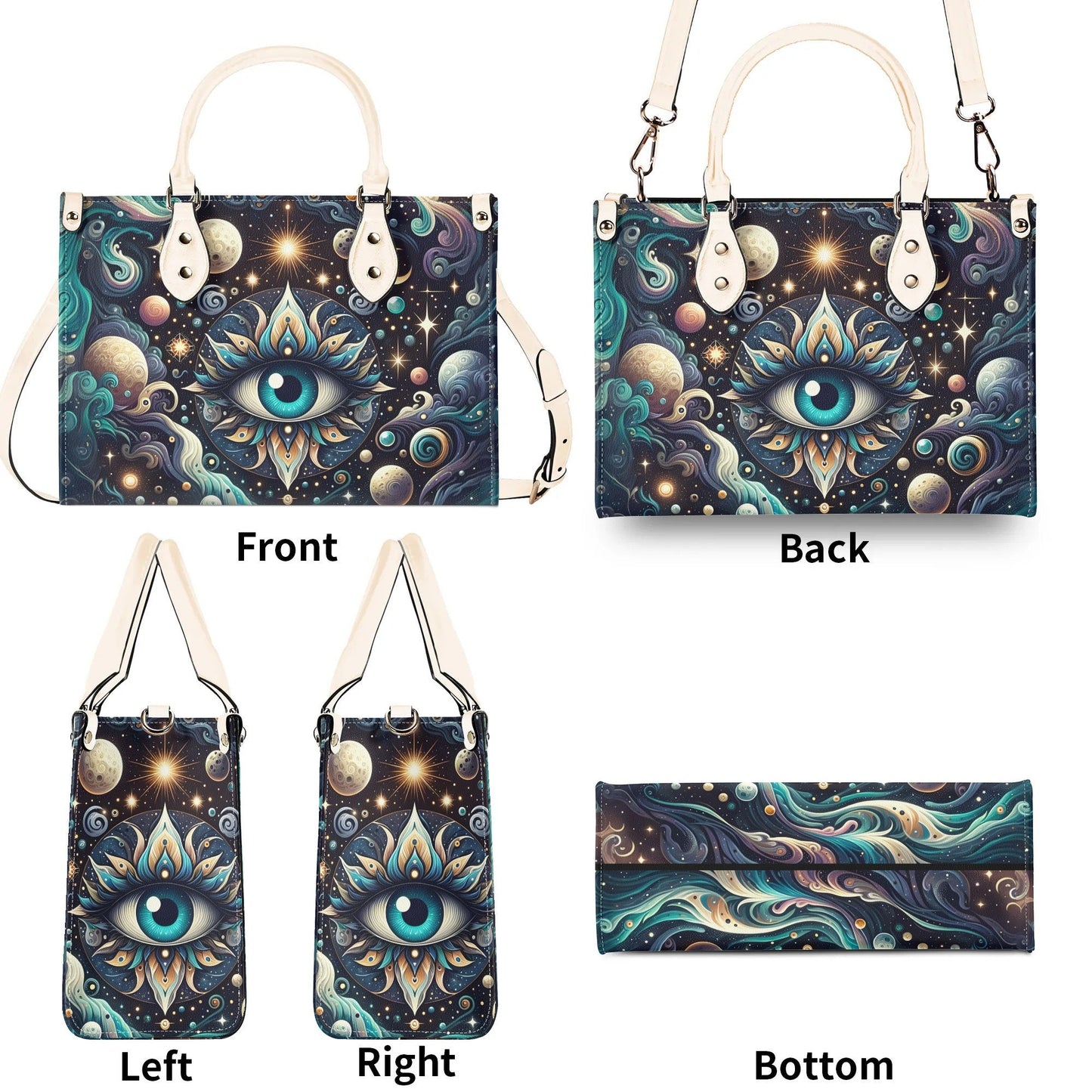 Third Eye Mystical Handbag. Trendy Handbag, Waterproof PU Leather Handbag, Top Handle Vegan Leather, Crossbody, Shoulder bag