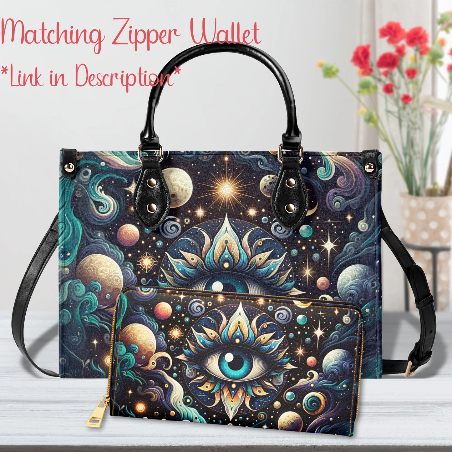 Third Eye Mystical Handbag. Trendy Handbag, Waterproof PU Leather Handbag, Top Handle Vegan Leather, Crossbody, Shoulder bag