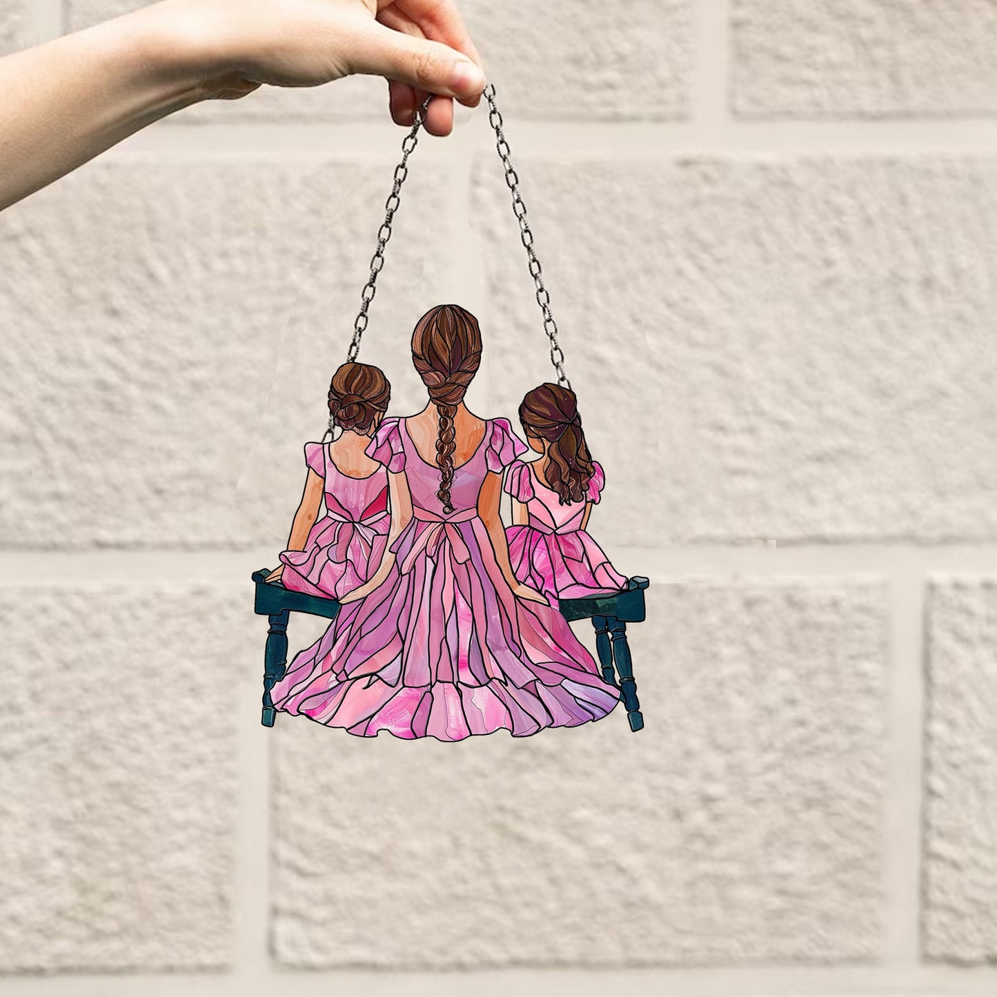 Personalize flowers window hangings, Mama Acrylic Window Hanging Art Decoration, mom gift Ornament, best mom,mother's day gift, mom and kids