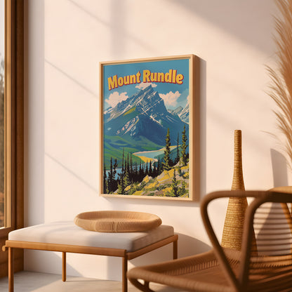 Vintage Banff Travel Poster Mount Rundle Alberta Canada Retro Print Canadian Rockies Poster Canada Travel Print Banff National Park Poster
