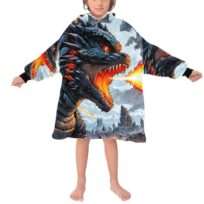 Kids Blanket Hoodie Godzilla Gojira Kaiju Comics Art
