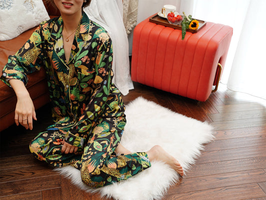 Leopard Print Women's Pyjama Set ,Long Sleeves ,Bride and Bridesmaid Pajama , Birthday Gift For Her ,Could Be Wear Outside