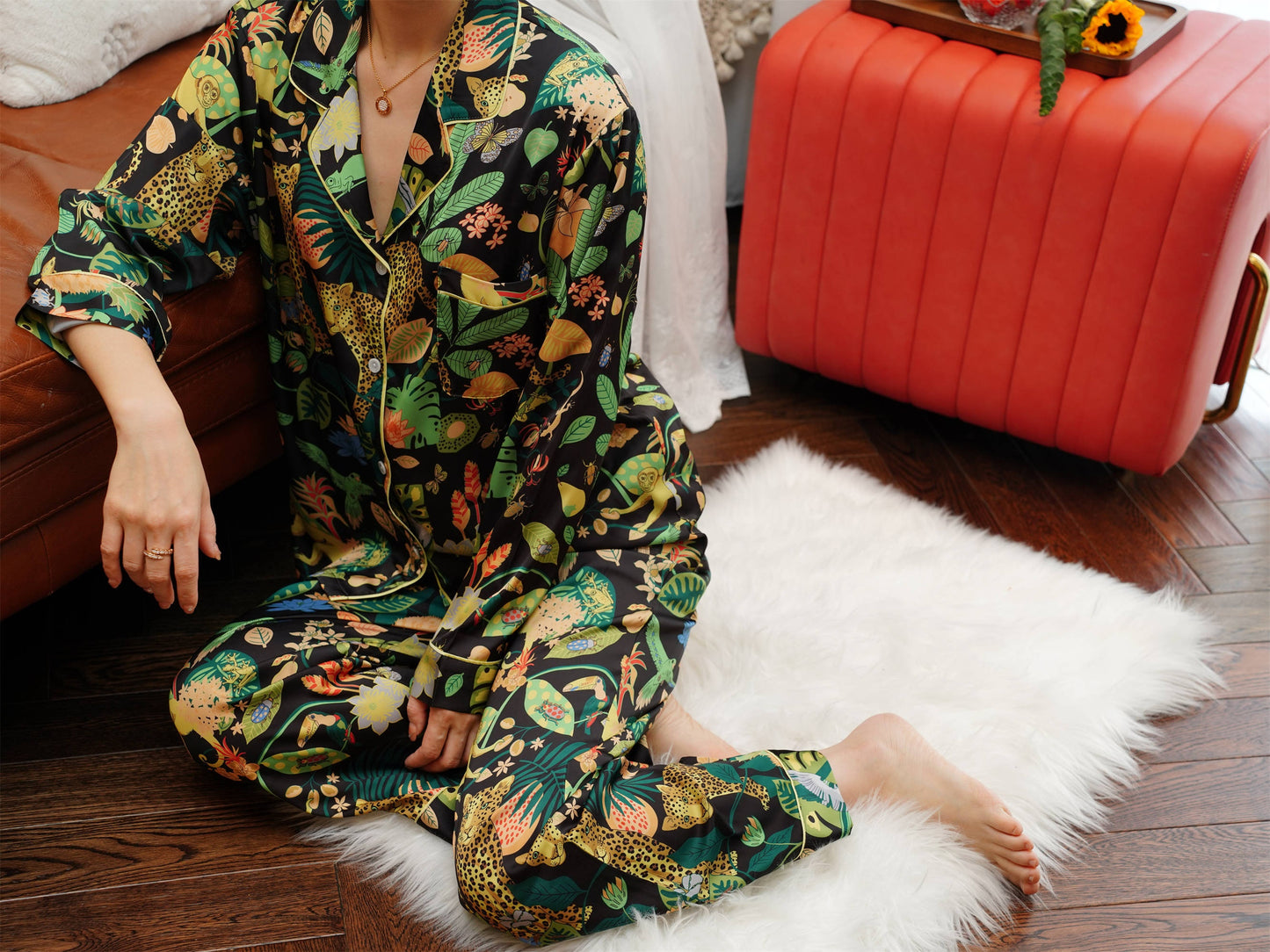 Leopard Print Women's Pyjama Set ,Long Sleeves ,Bride and Bridesmaid Pajama , Birthday Gift For Her ,Could Be Wear Outside