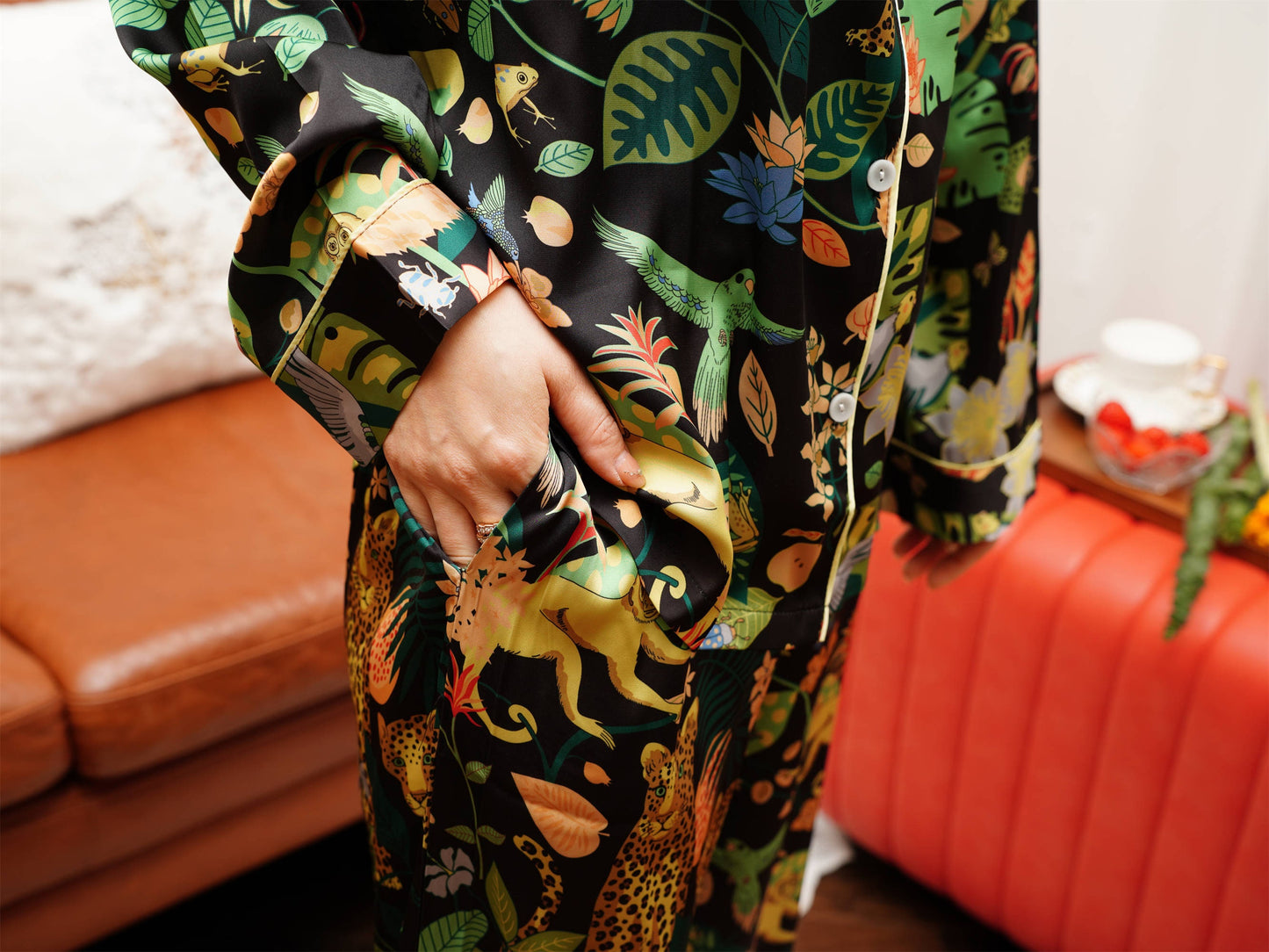 Leopard Print Women's Pyjama Set ,Long Sleeves ,Bride and Bridesmaid Pajama , Birthday Gift For Her ,Could Be Wear Outside