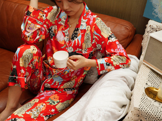 Dogs Print Long Pyjama Set, Best Gift For Dog people, Pajama Set For Women , Christmas Gift For Her,Could Be Wear Outside