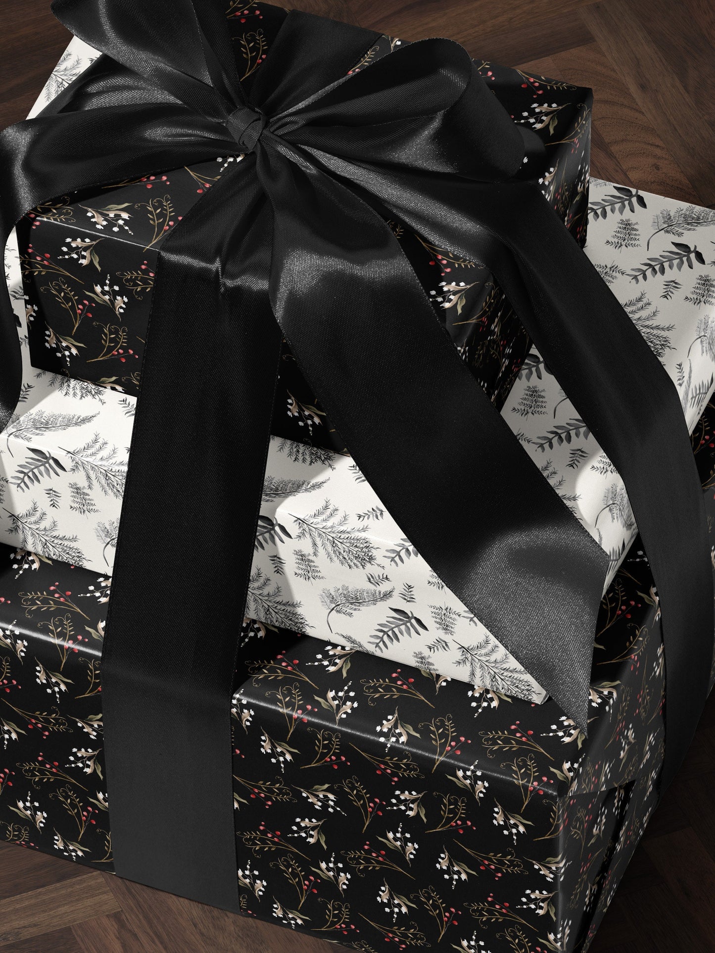 Floral Gift Wrap Botanical Flower Print Wrapping Paper Pattern Botanical Print Gift Wrap Wedding Wrapping Paper Roll Elegant Gift Wrap