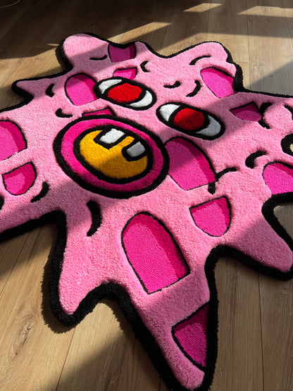 custom fluffy pink melting tufted 3d rug carpet
