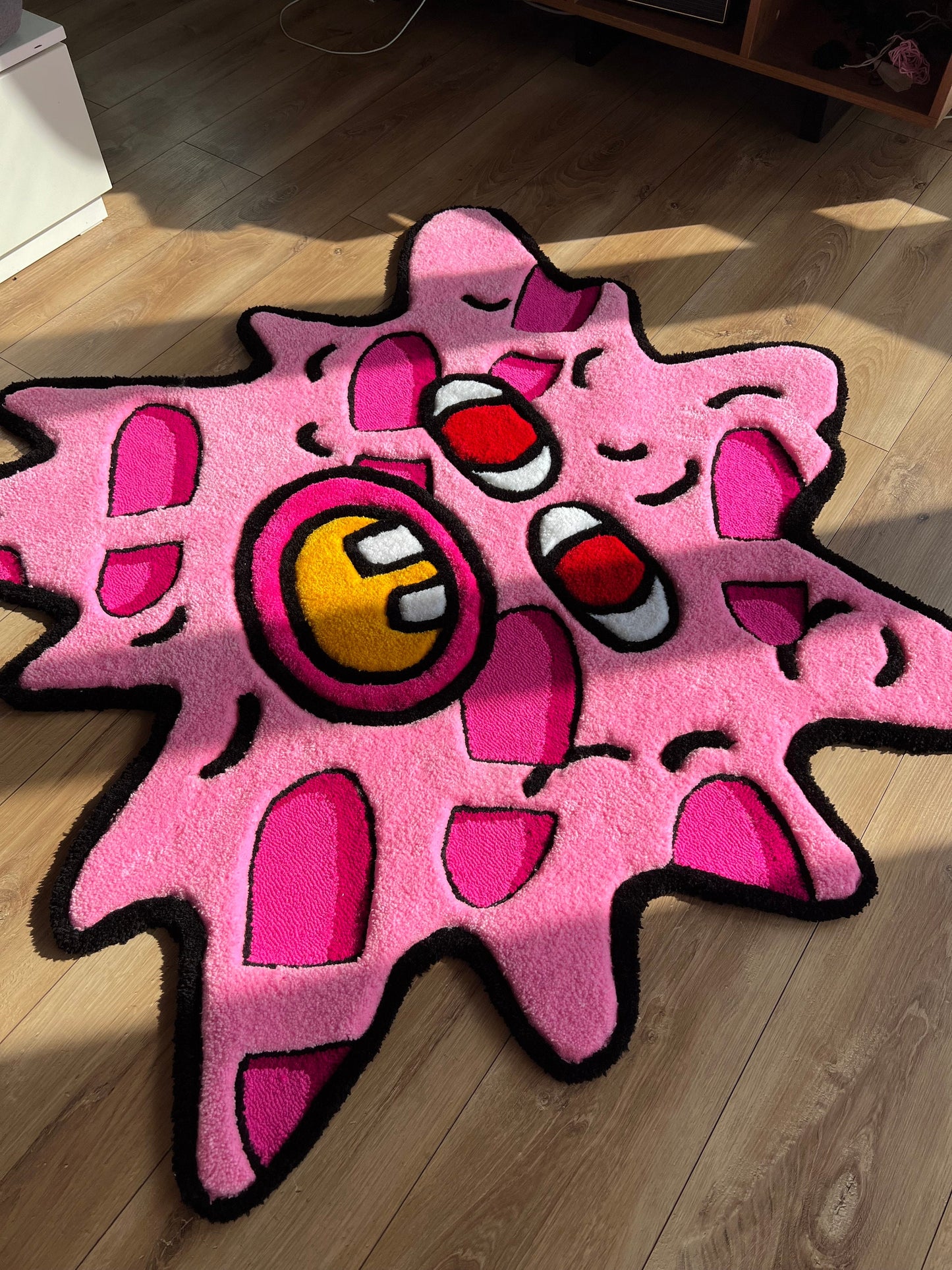 custom fluffy pink melting tufted 3d rug carpet