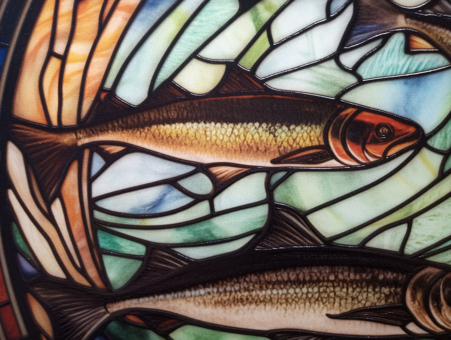 Steelhead Trout: Stained Glass Style Window Hanging