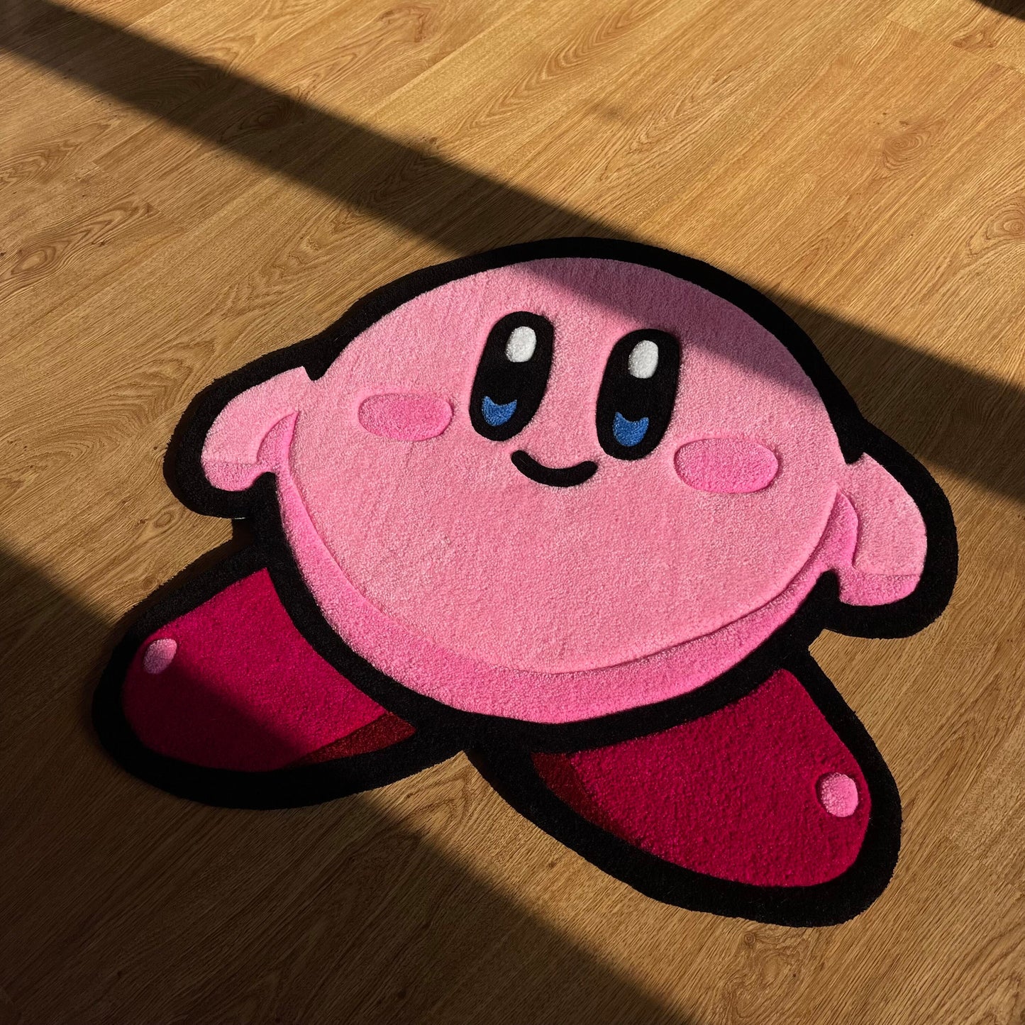 Pink Handmade Tufted Rug Featuring a Cute Cartoon Character - Perfect Birthday Gift for Girls, Kids, Siblings, Friends and Cartoon Lovers