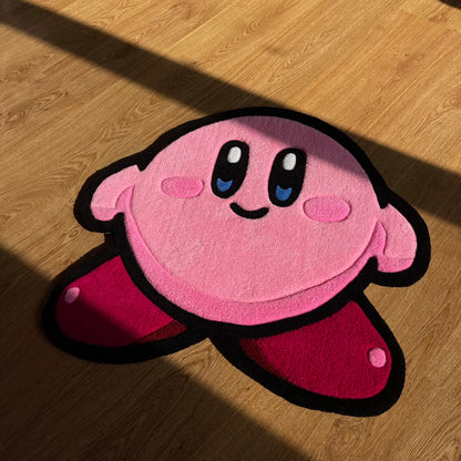 Pink Handmade Tufted Rug Featuring a Cute Cartoon Character - Perfect Birthday Gift for Girls, Kids, Siblings, Friends and Cartoon Lovers