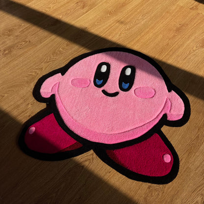 Pink Handmade Tufted Rug Featuring a Cute Cartoon Character - Perfect Birthday Gift for Girls, Kids, Siblings, Friends and Cartoon Lovers