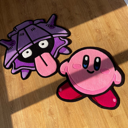 Pink Handmade Tufted Rug Featuring a Cute Cartoon Character - Perfect Birthday Gift for Girls, Kids, Siblings, Friends and Cartoon Lovers