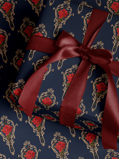 Flower Wrapping Paper Elegant Gift Wrap for Wedding Gift Wrapping Paper Birthday Classic Wrapping Paper Baby Shower Gift Wrap Rose Print