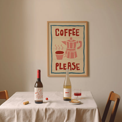 Coffee Poster, Kitchen Art, Kitchen Print, Kitchen Poster, Bar Cart Print, Trendy Wall Art, Retro Wall Art, Coffee Print