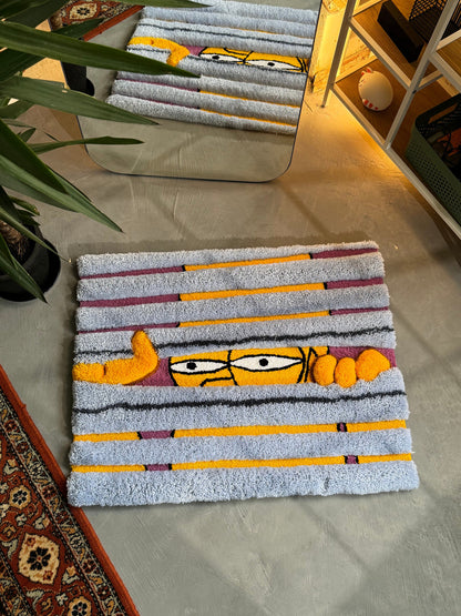 Tufted Cartoon 3D Rug, Wall Decor Rug, Handmade floor art, Gift for Father day, Home Decor Rug