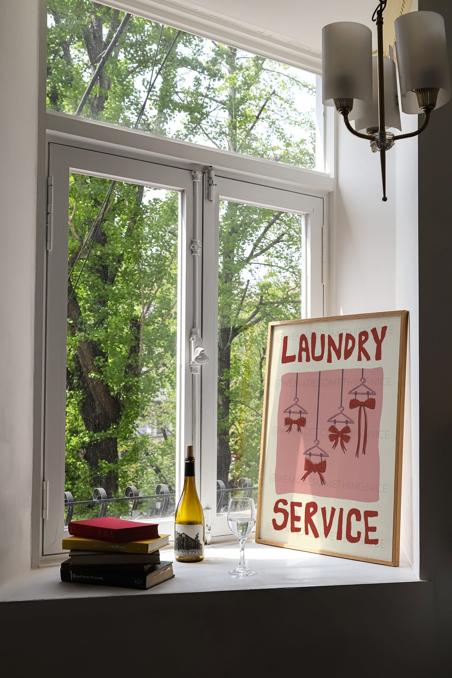 Bow Poster, Laundry Day Poster, Apartment Decor, Retro Wall Art, Coquette Room Decor, Pink Wall Art, Y2K Room Decor, Pink wall art