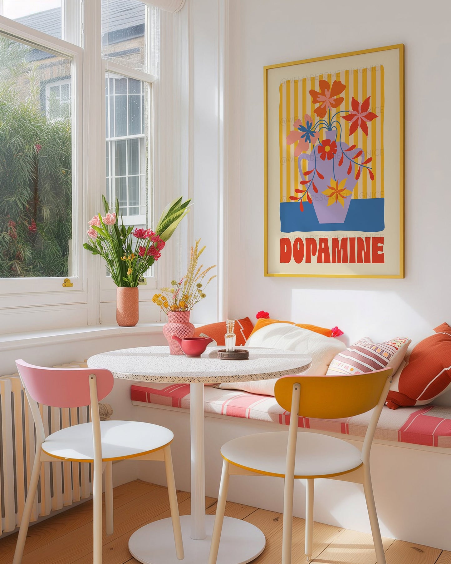 Dopamine Poster, Dopamine Decor, Maximalist Wall Art, Apartment Decor, Retro Wall Art, Trendy Wall Art, Colourful Wall Art