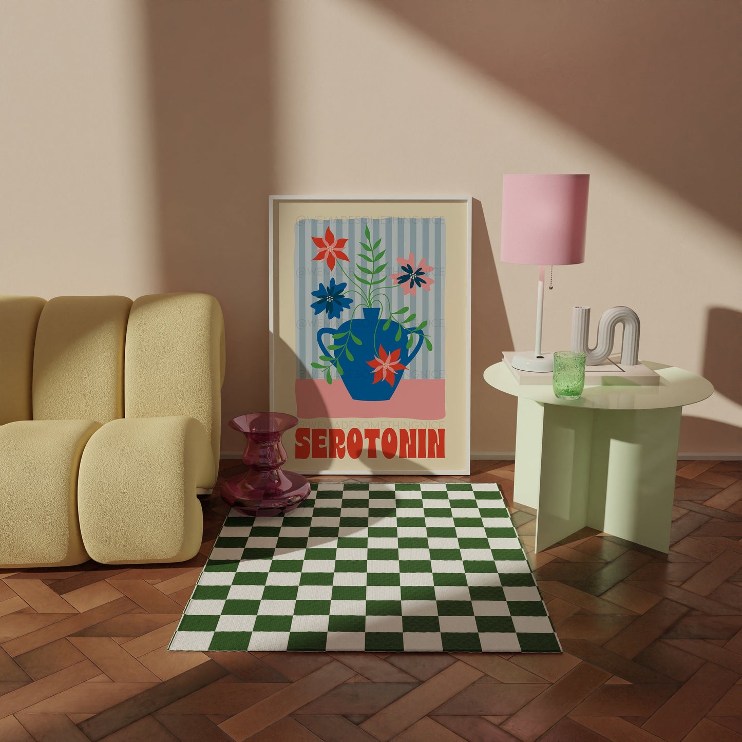 Serotonin Poster, Dopamine Decor, Maximalist Wall Art, Apartment Decor, Retro Wall Art, Trendy Wall Art, Colourful Wall Art