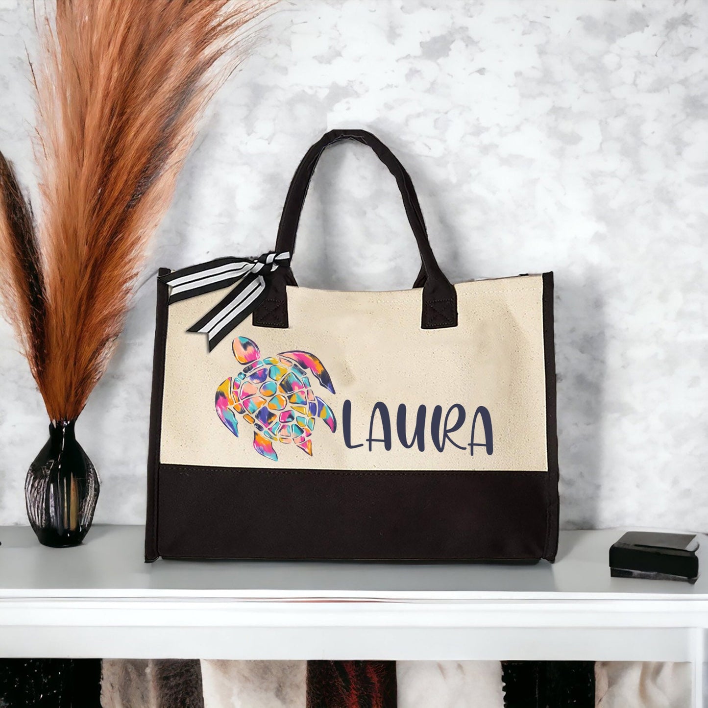 Sea Turtle Tote Bag, Beach Tote Bag, Summer Trip Tote, Bridesmaids Gifts, Wedding Tote Bags, Canvas Tote Bag, Beach Wedding Party Tote